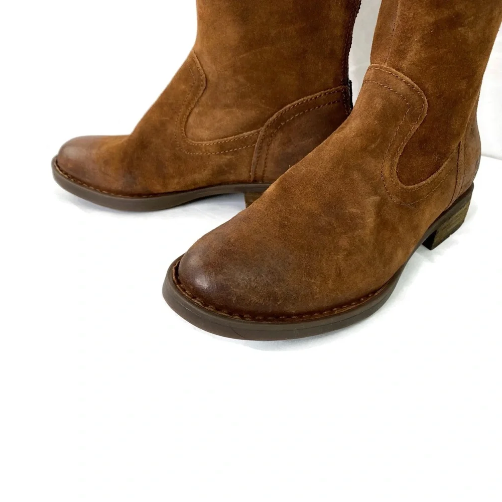 Born Borman Rust Fashion Boots Leather Suede Back Zipper New With Out Tags 6.5M